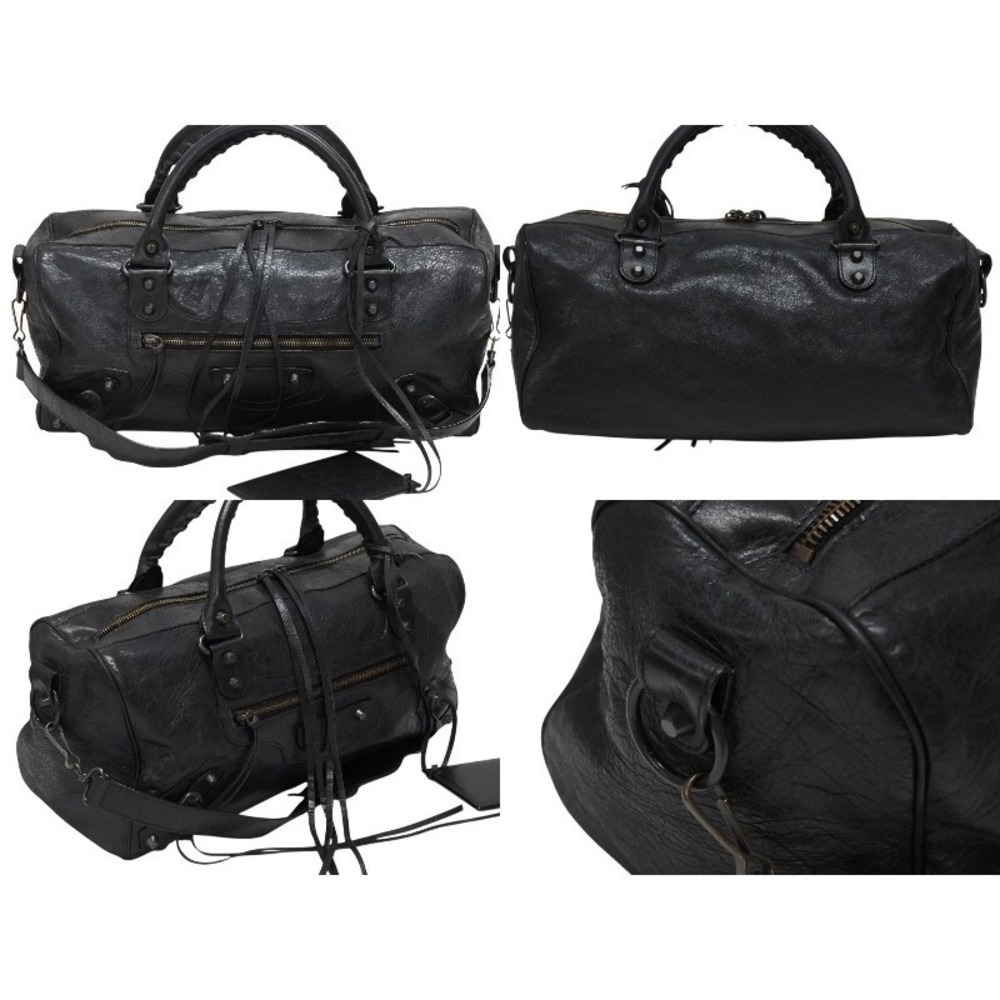 Balenciaga City Shoulder Leather The Black Bag